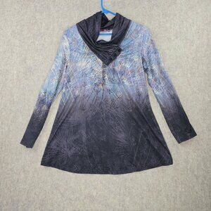 Azalea By Firmiana Womens Long-Sleeve Tunic Abstract Gradient Print Small